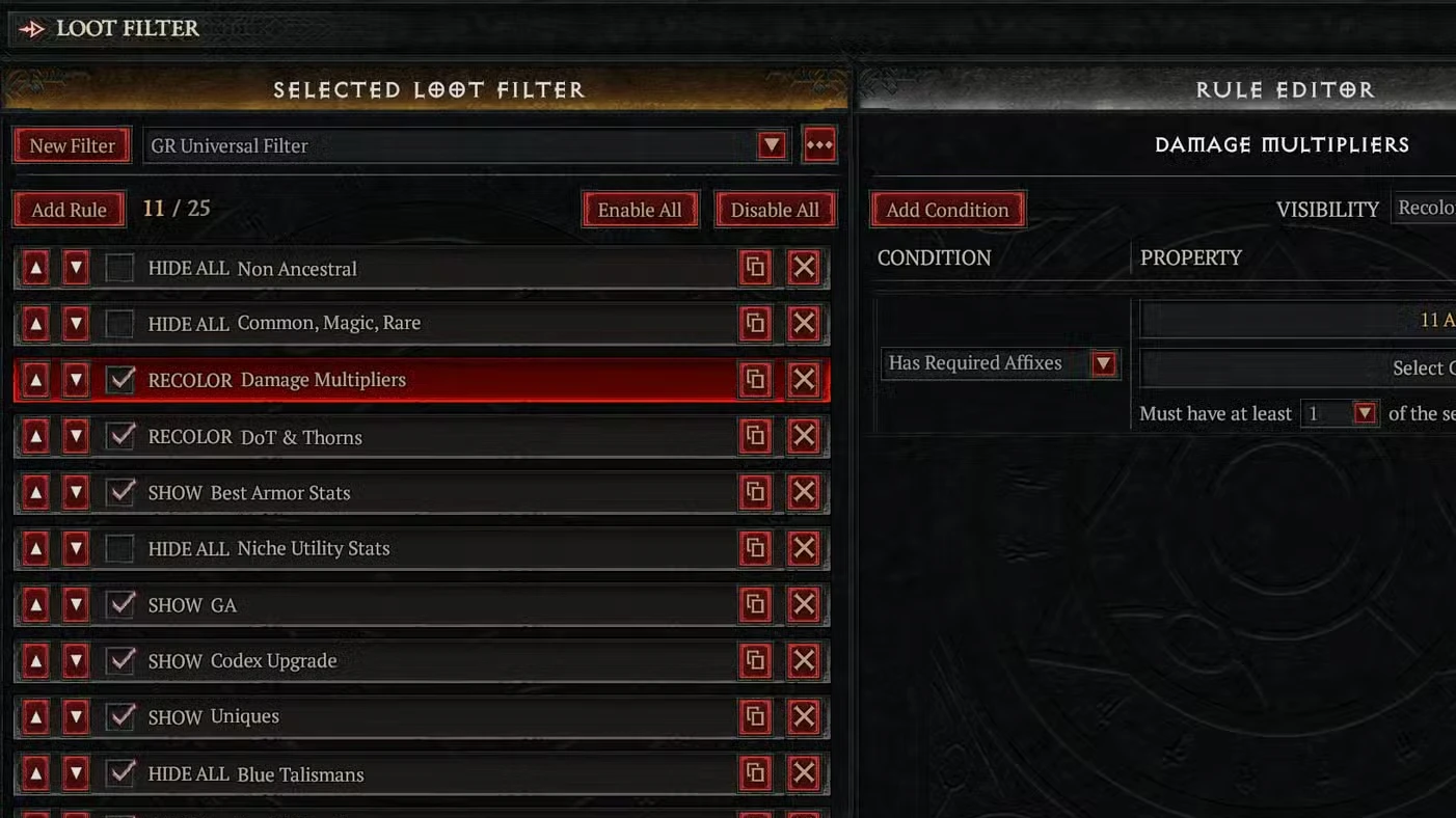 Diablo 4 Best Loot Filter Codes