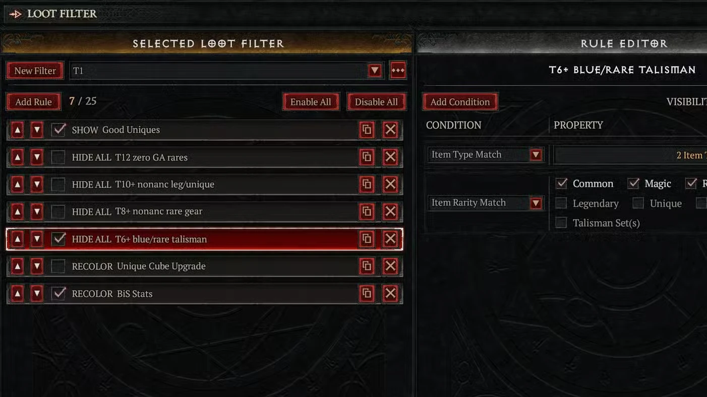 Diablo 4 Best Loot Filter Codes