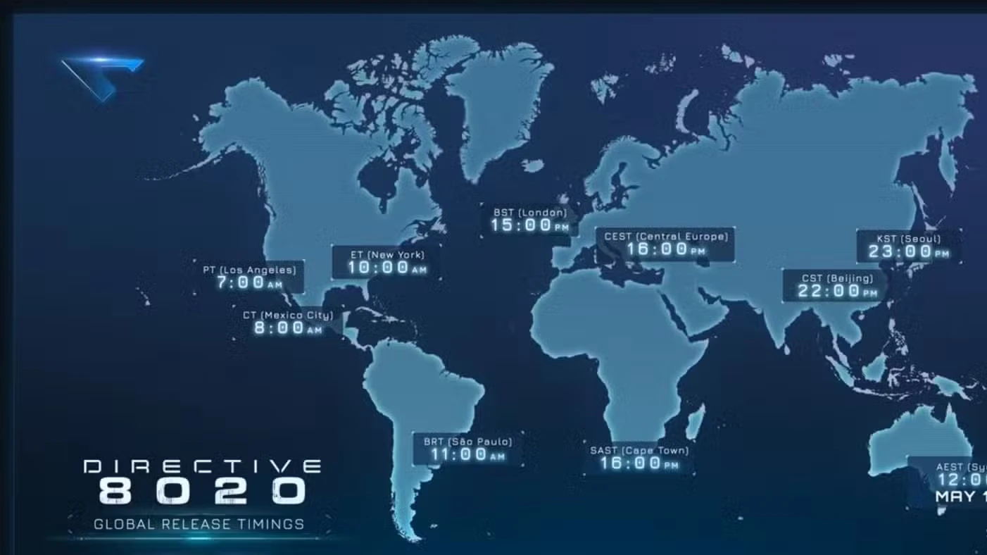 Directive 8020 Global Release Times & Countdown