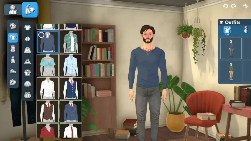 Trocar e criar roupas em Paralives