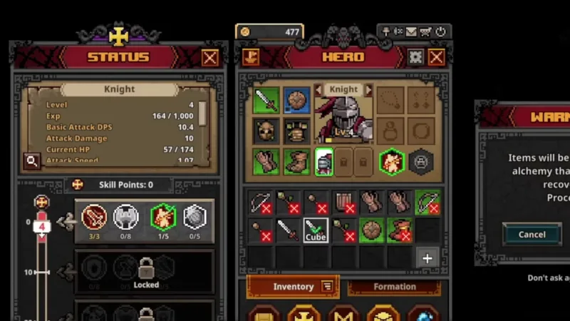 Como vender itens em TBH: Task Bar Hero