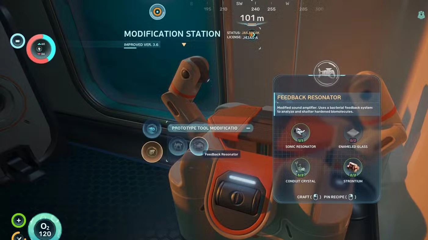 How to upgrade the sonic resonator to the feedback resonator in Subnautica 2