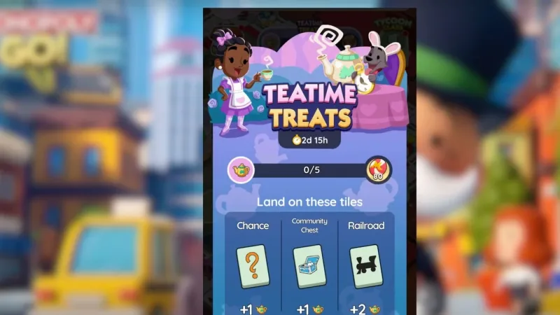 Teatime Treats em Monopoly GO: recompensas, marcos e datas