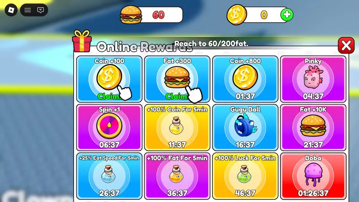 Roblox Get Fat to Splash Codes