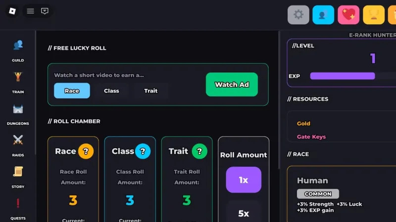Códigos ativos e como resgatá-los em Solo Leveling Incremental