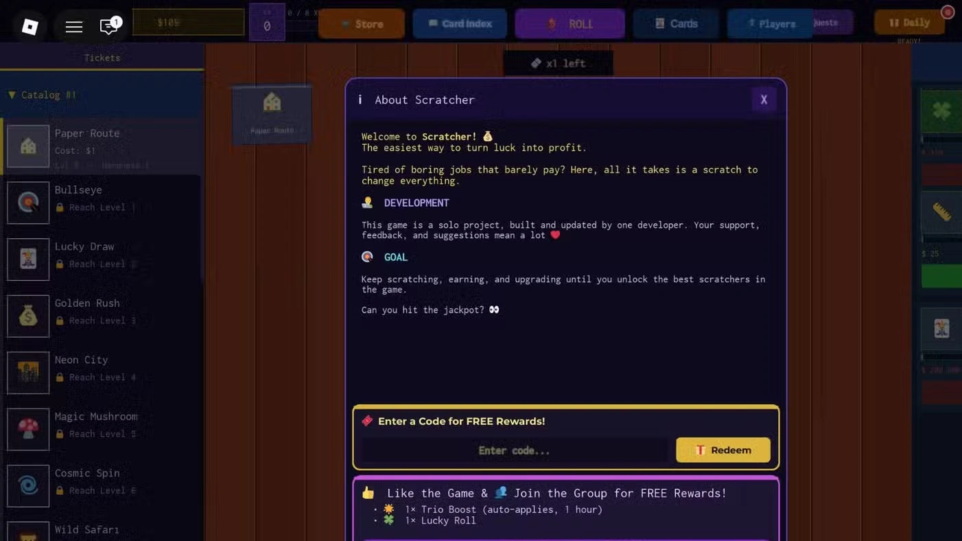 Scratch to Riches Codes