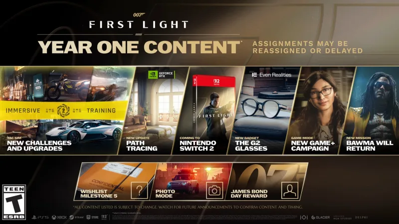 Roteiro de Year 1 de 007 First Light traz missão nova, New Game+ e desafios TacSim
