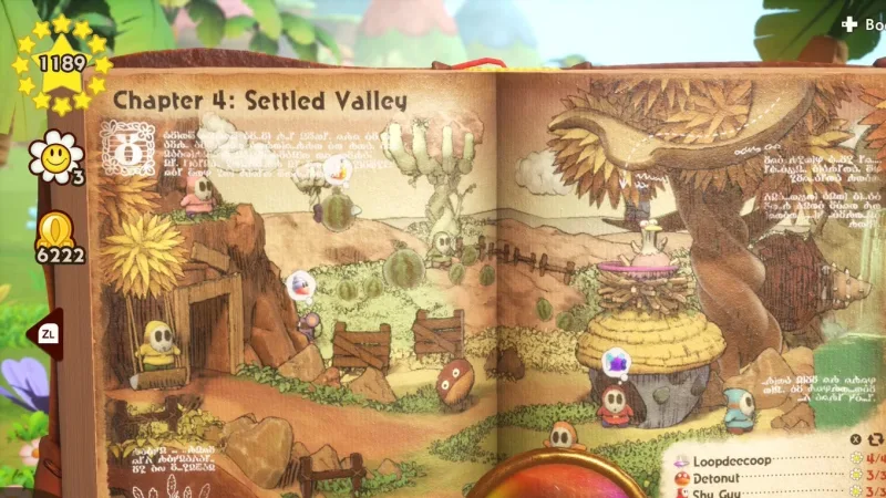 Localização de todas as flores do Capítulo 4 de Yoshi and the Mysterious Book