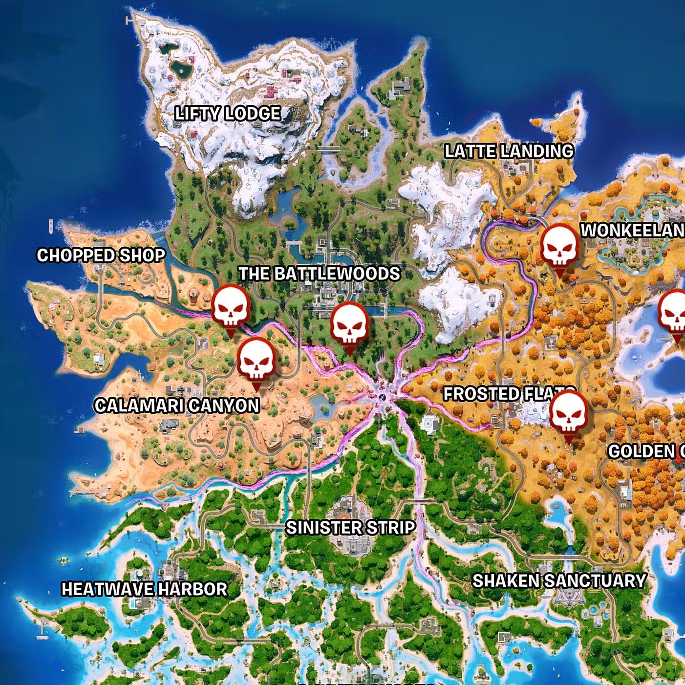 Skeletor Boss Location in Fortnite Runners (Mythic Shotgun)