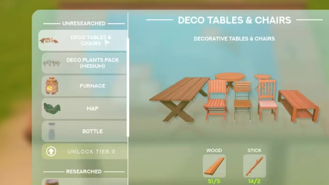 All Research Table Tiers in Solarpunk