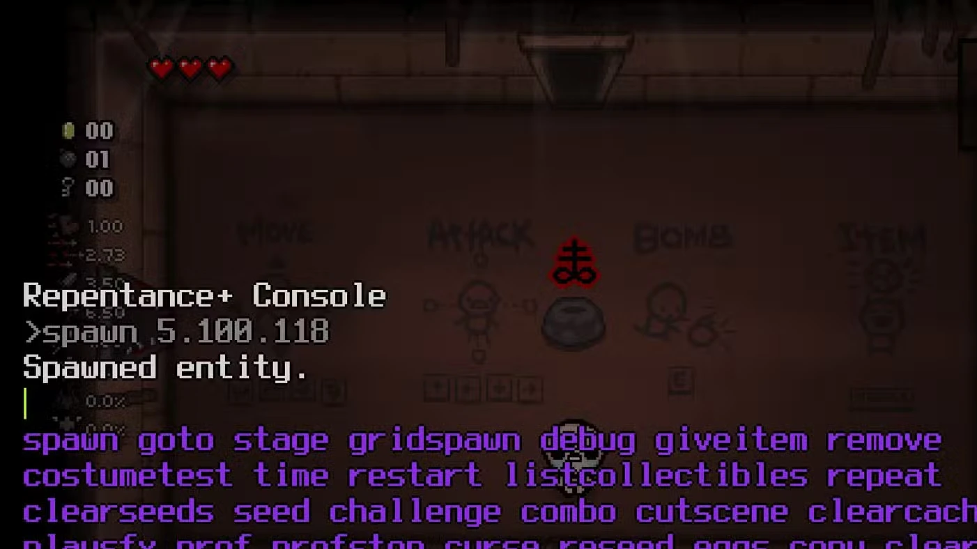 Binding of Isaac Cheats and Console Commands