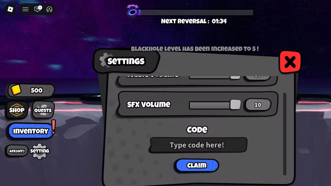 Blackhole Rush Codes