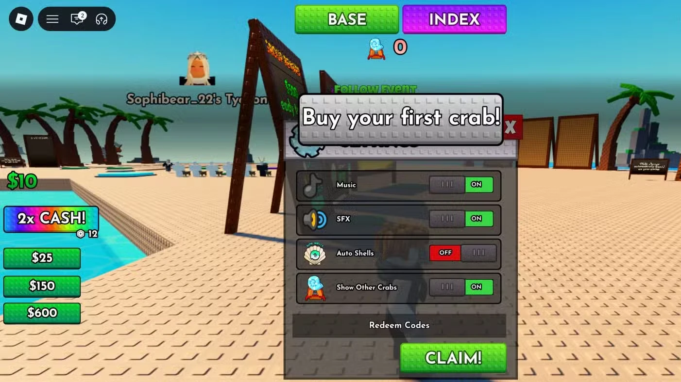 Crab Tycoon Codes