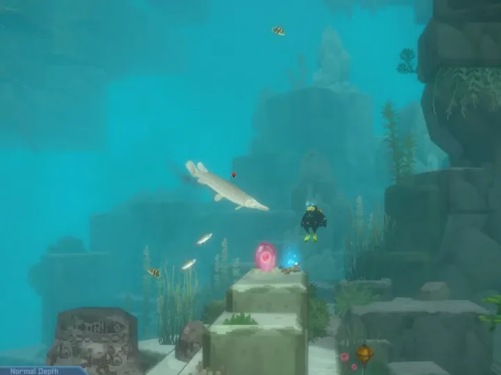 Localização dos materiais em Dave the Diver: In the Jungle