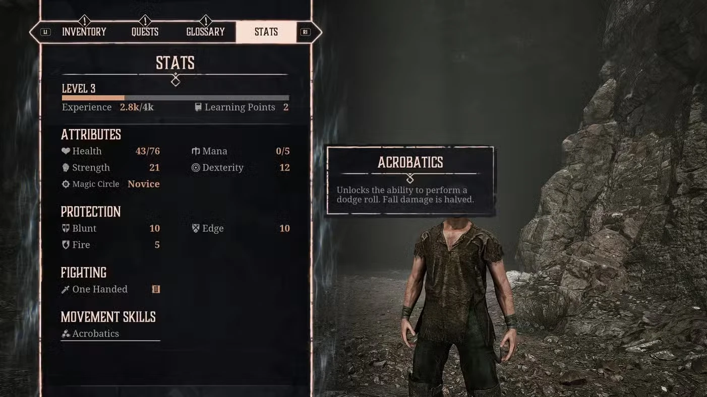 Gothic 1 Remake: How to Unlock Dodge Roll & Reduce Fall Damage