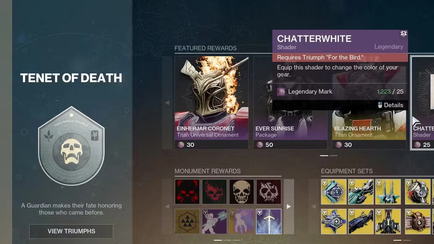 How to Get the Chatterwhite Shader in Destiny 2