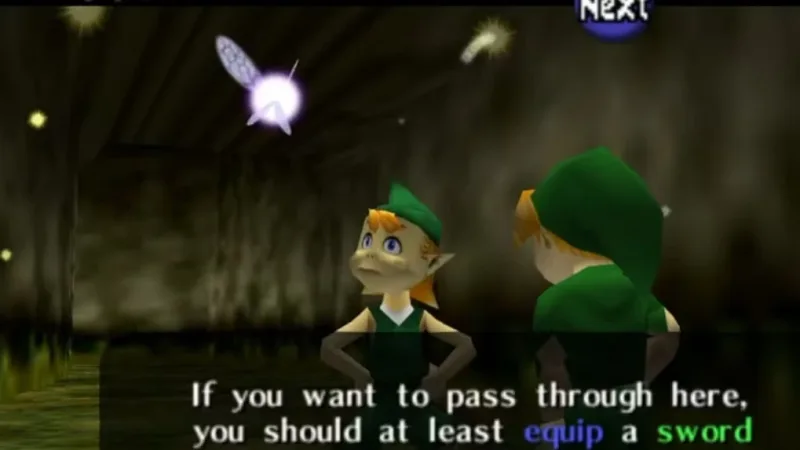 Como conseguir a espada e o escudo em Kokiri Forest em Ocarina of Time