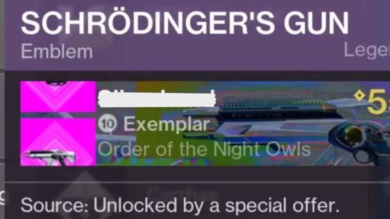 Resgate do emblema Telesto em Destiny 2