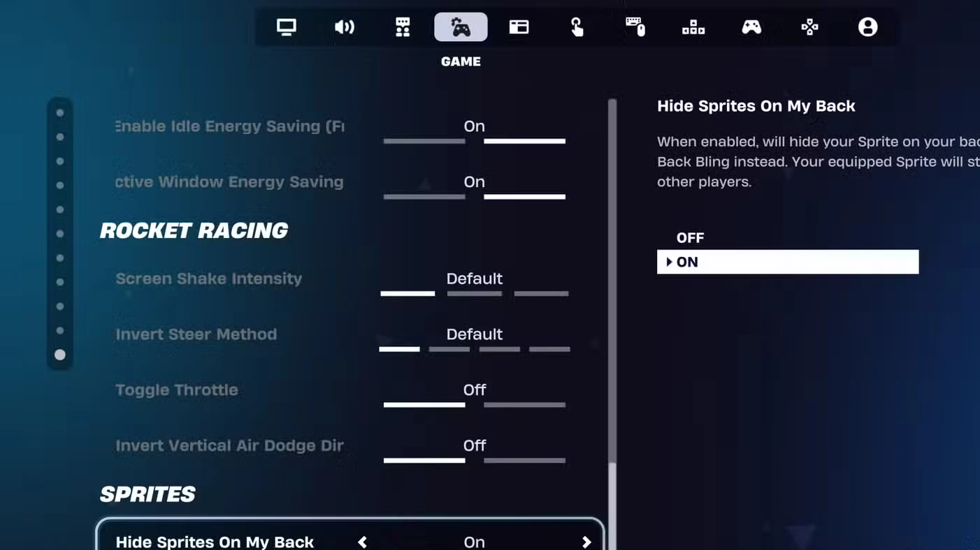 How to Hide Sprites on Your Back in Fortnite