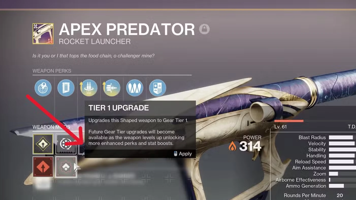 How to Upgrade Weapons to Tier 5 in Destiny 2