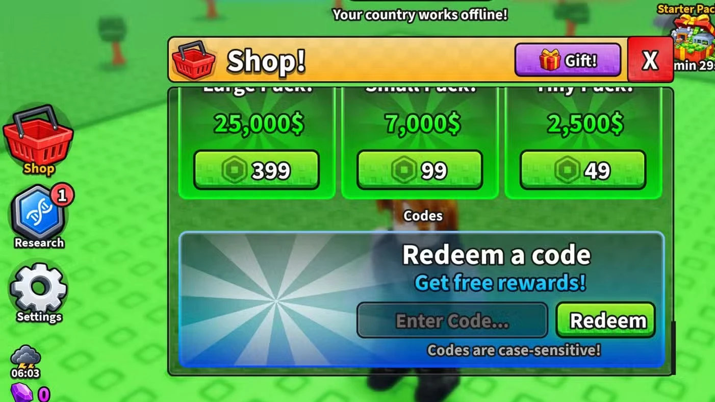 Mini War Codes