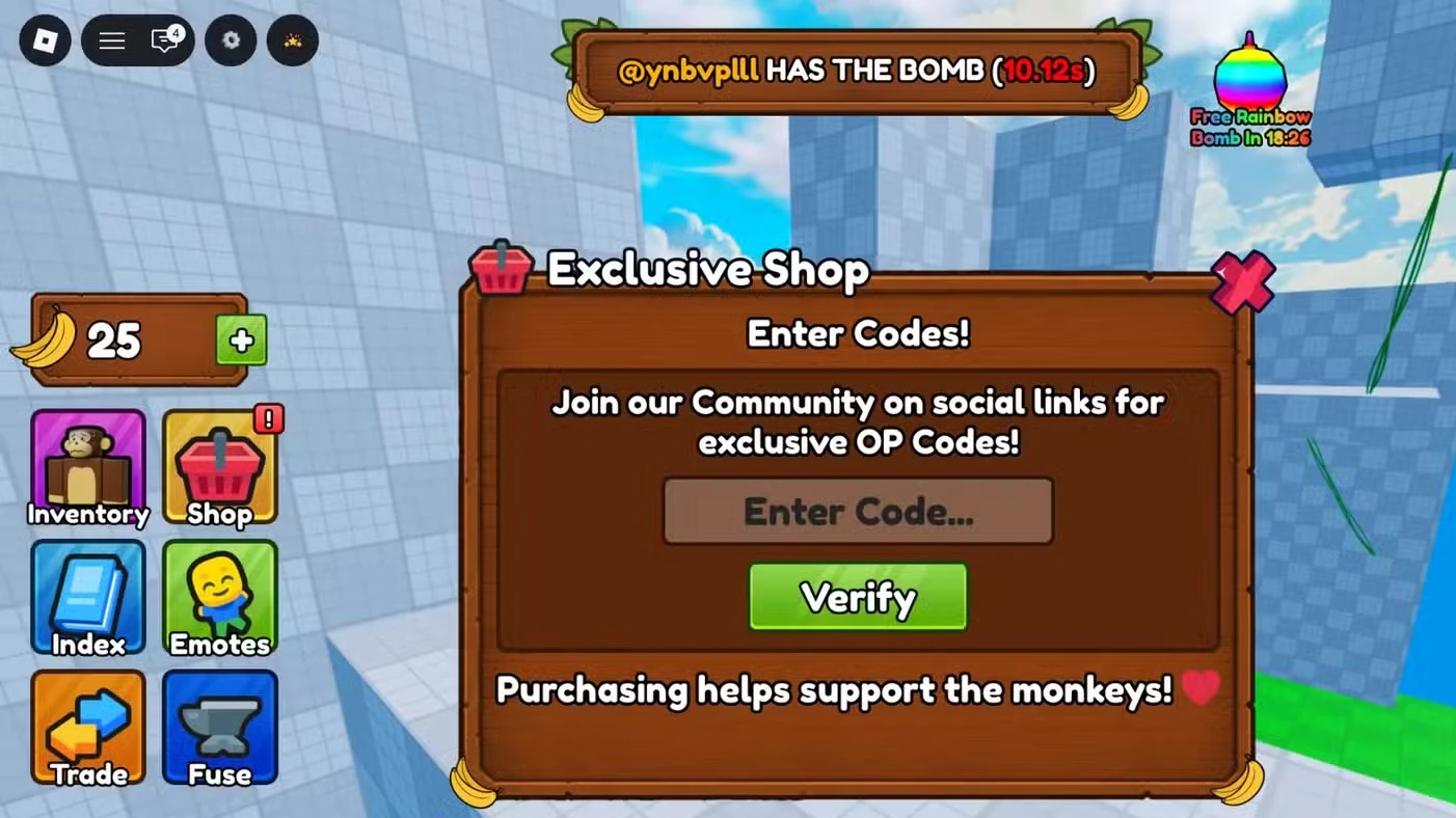 Monkey Bomb Tag Codes