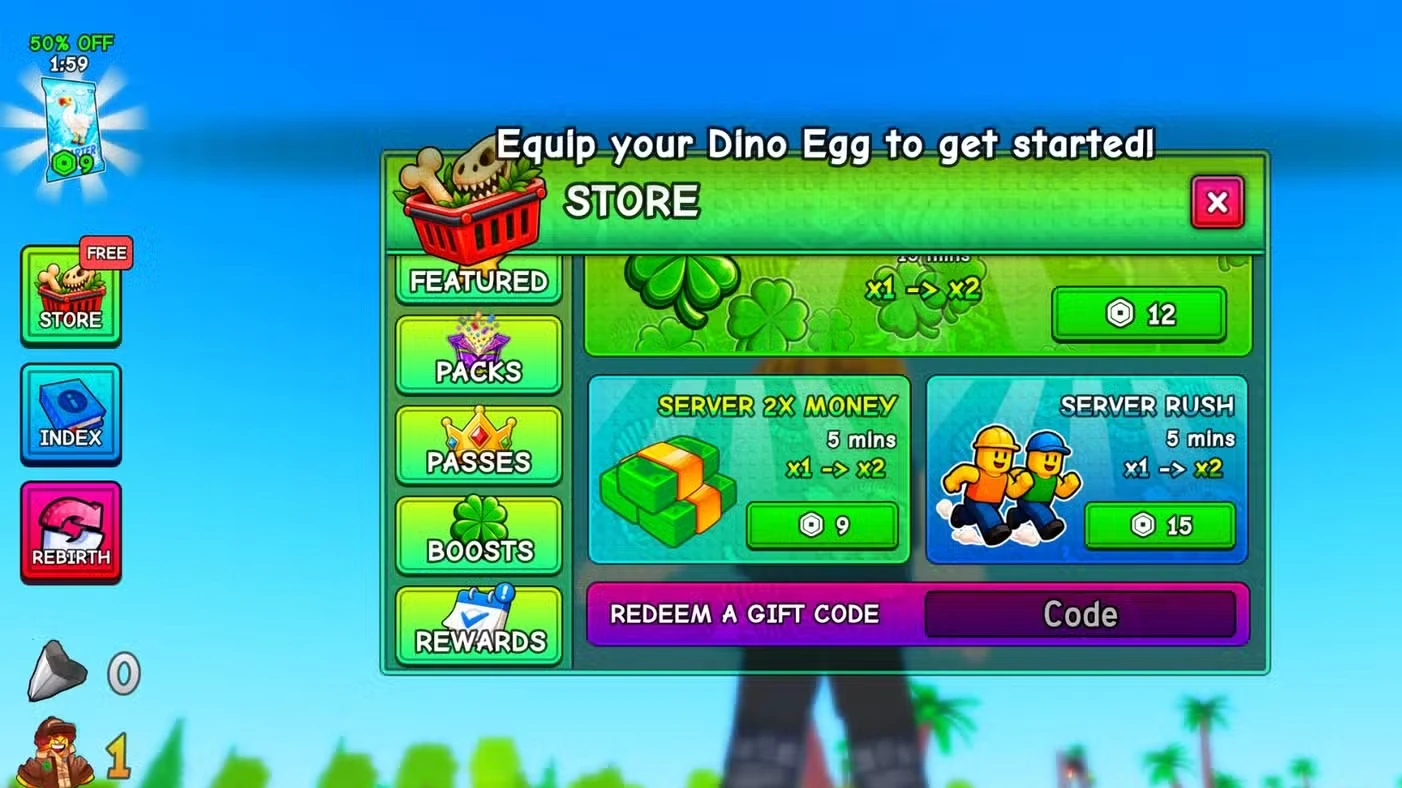 My Dino Park Codes