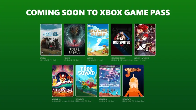 Jogos anunciados para o Game Pass em junho de 2026, com Persona 5 Royal e STARSEEKER