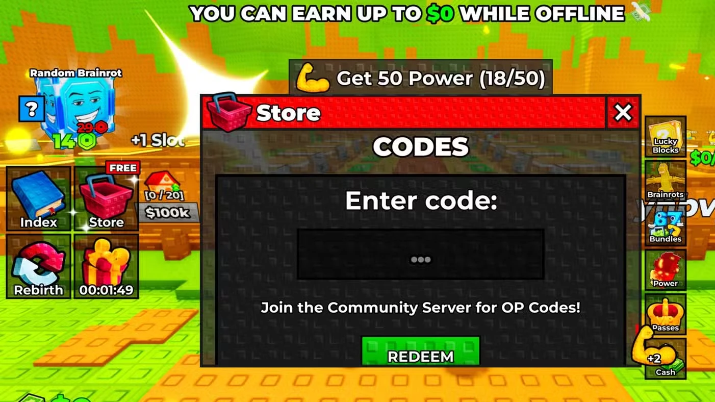 Push a Lucky Block Codes