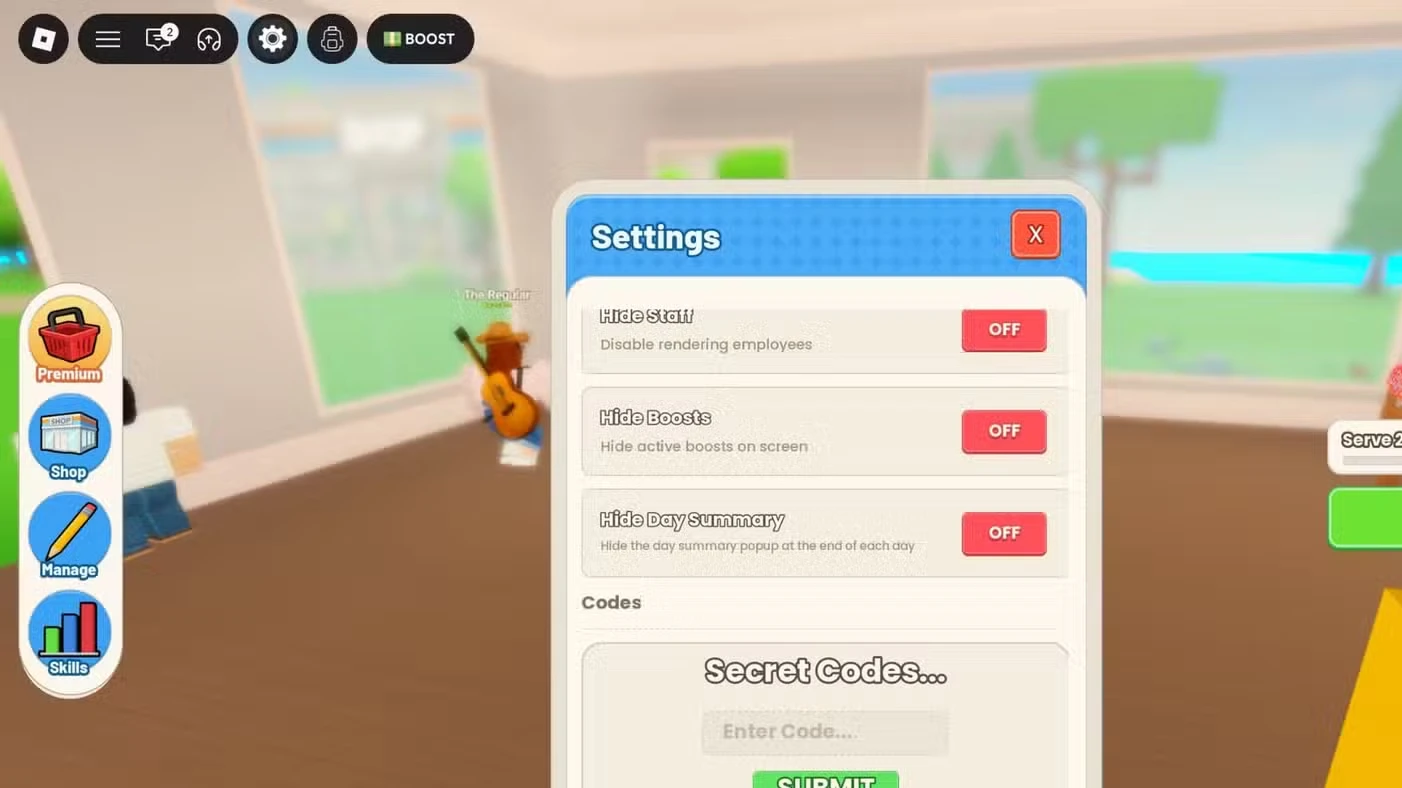 Run a Restaurant Codes