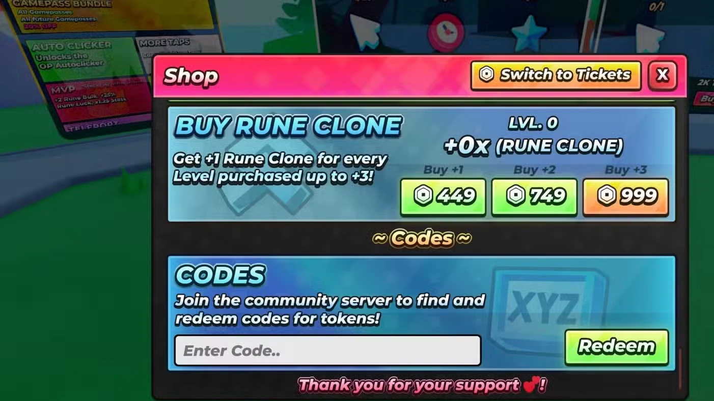 Tap Incremental Codes