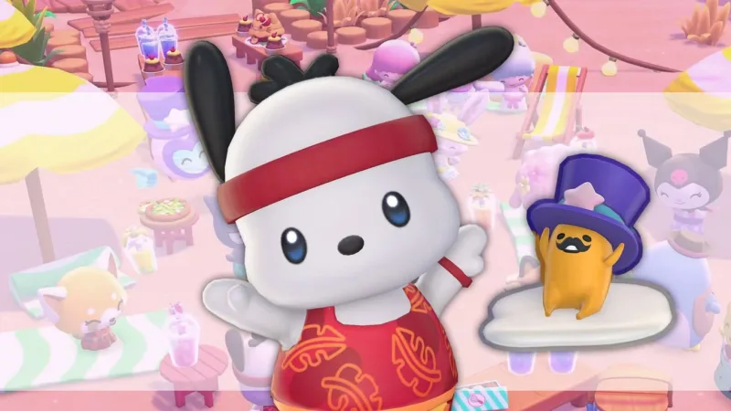 Localização do Tophat Gudetama nesta semana em Hello Kitty Island Adventure