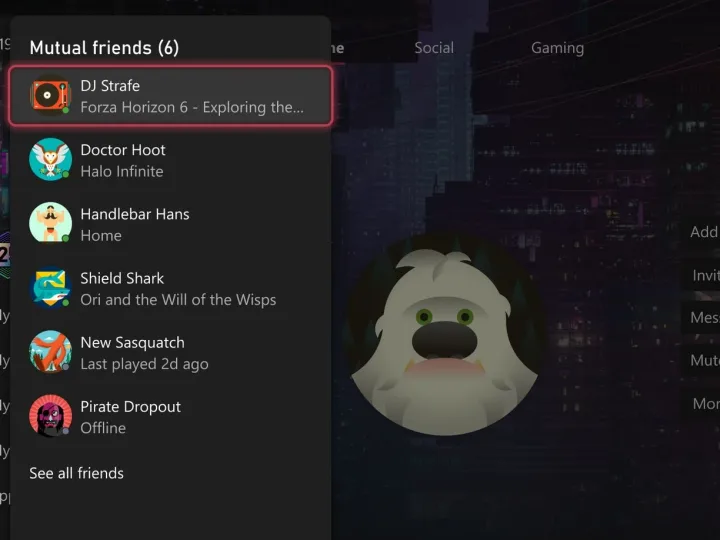 Xbox testa economia de energia, personalização da interface e identificação de amigos em comum
