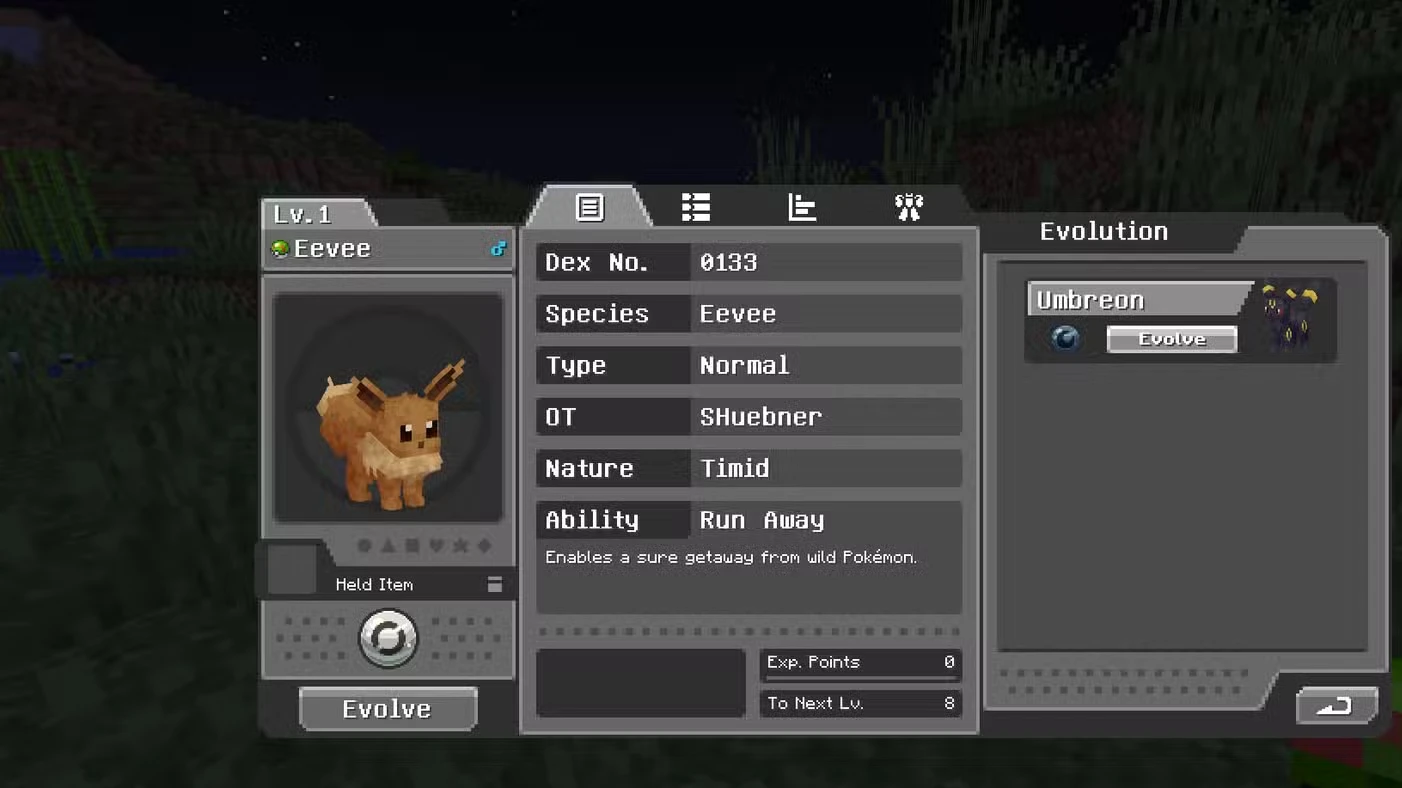 All Eeveelutions in Cobblemon