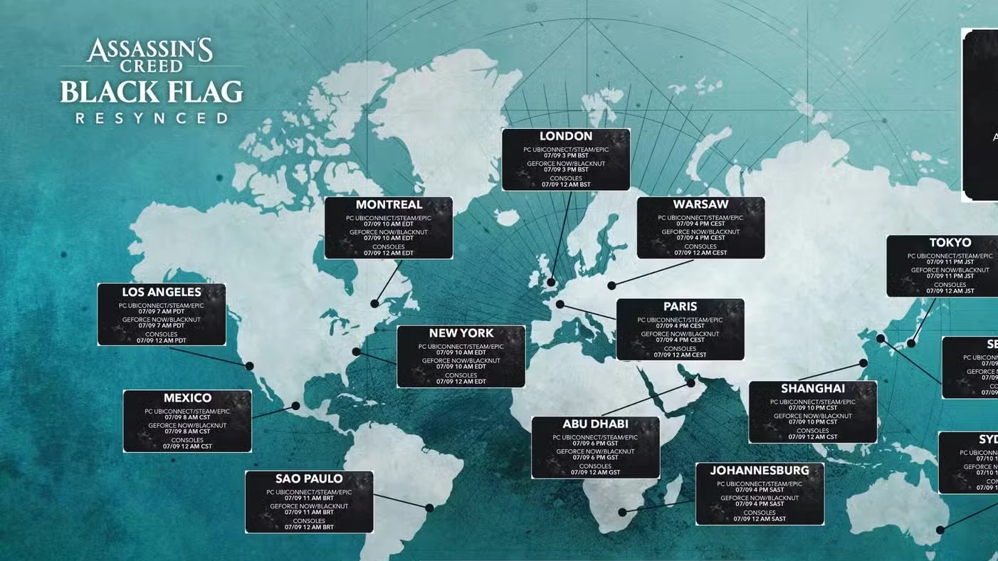 Assassin's Creed Black Flag Resynced Release Times & Countdown