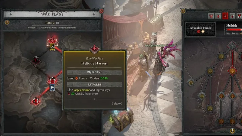 Como priorizar atividades e nós da árvore de War Plans na Temporada 14 de Diablo 4