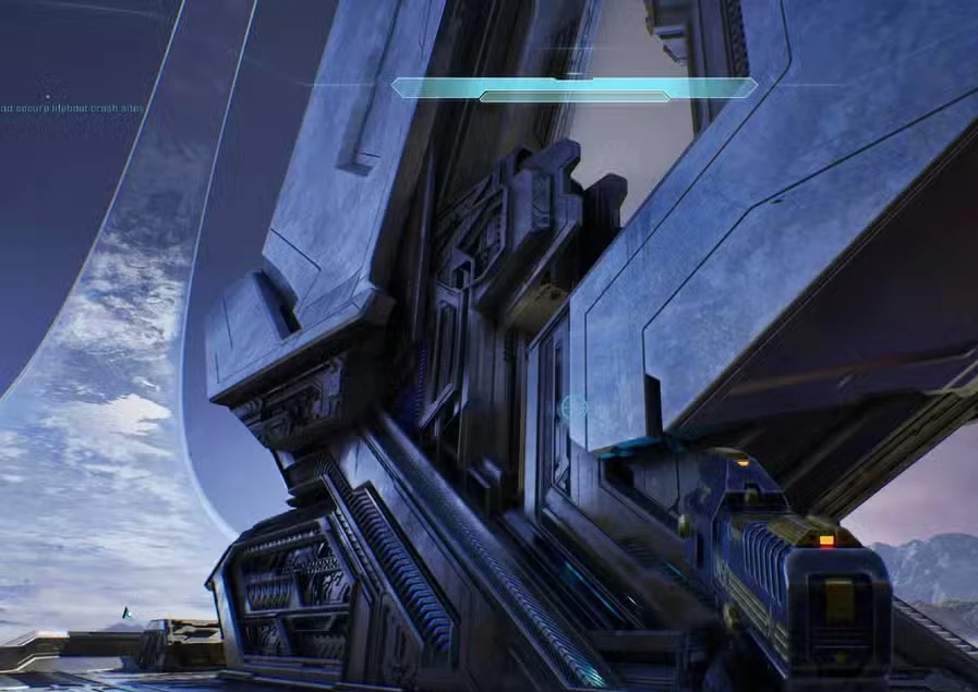 Localização das 3 caveiras e do terminal na missão “Halo” de Halo: Combat Evolved