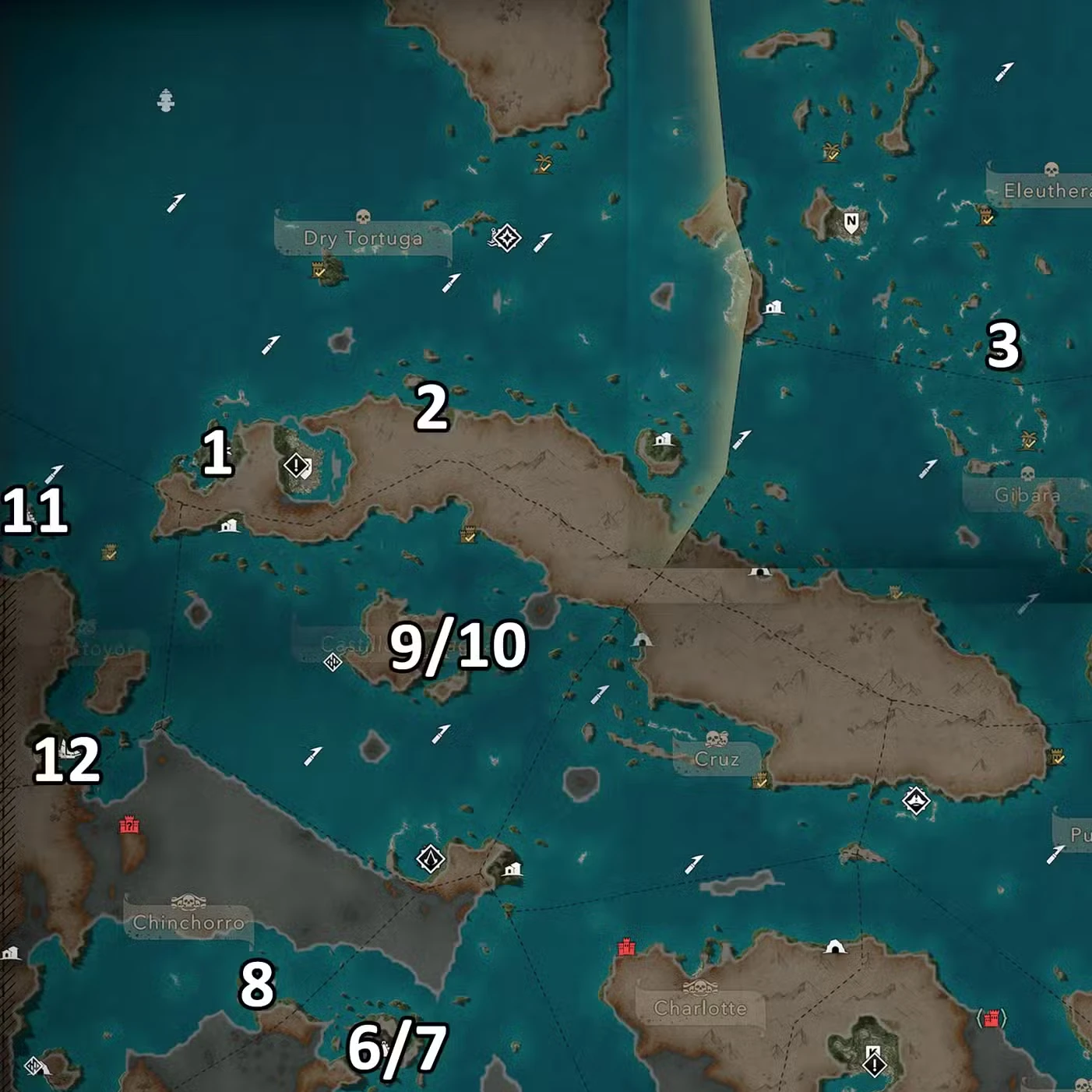 Mayan stone locations in Assassin's Creed Black Flag Resynced