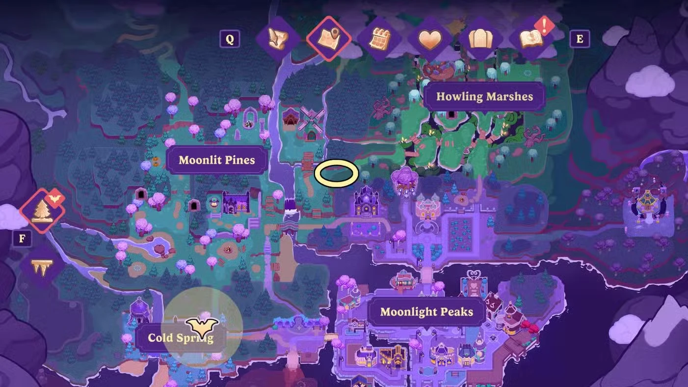 Moonlight Peaks Howling Marshes Location
