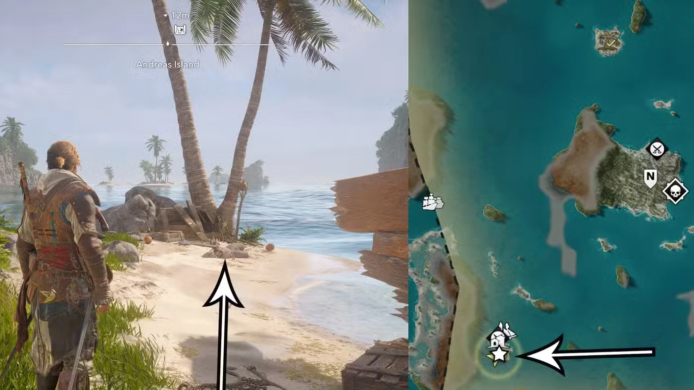 Treasure maps and buried treasure locations in Assassin's Creed Black Flag Resynced